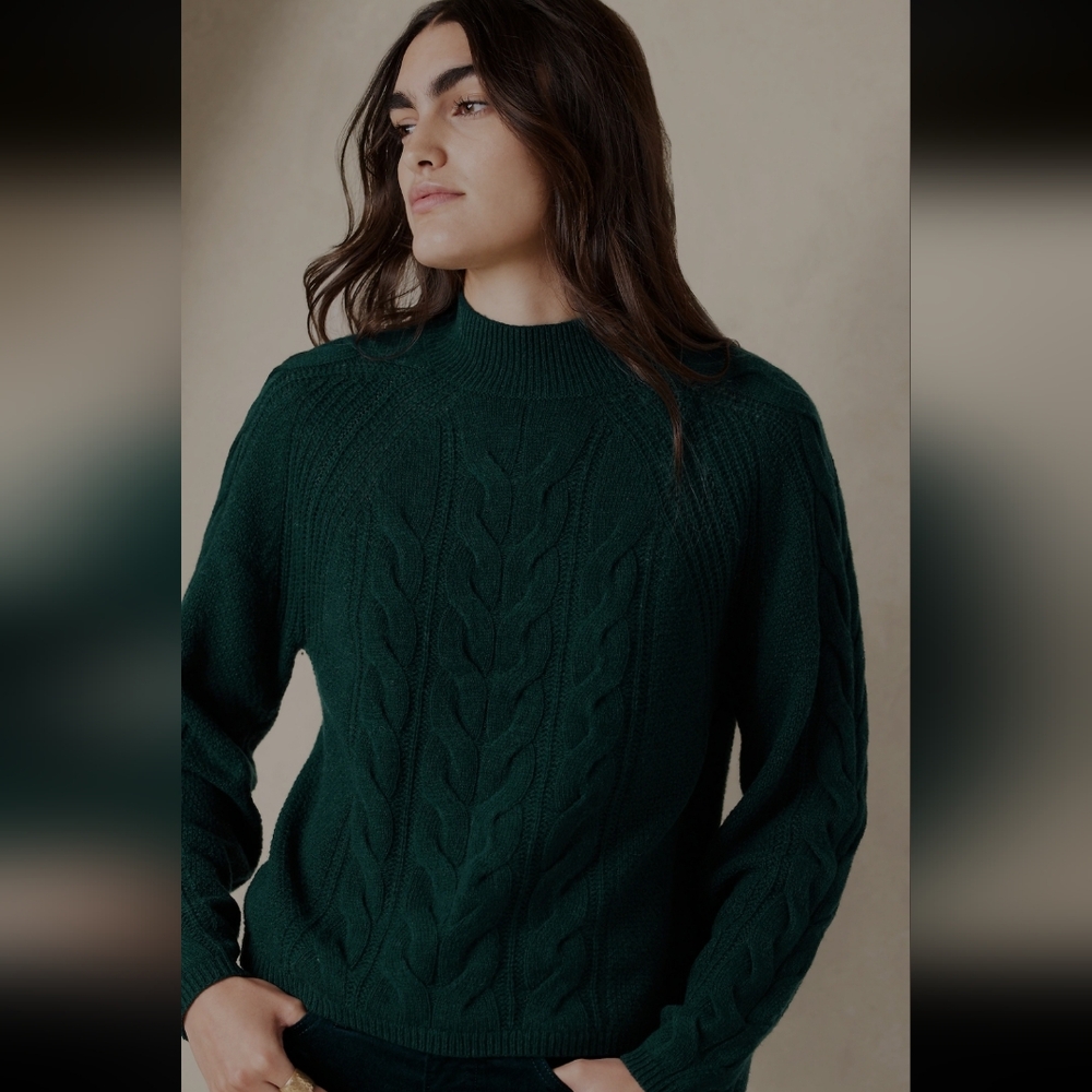 Banana Republic Petite Pura Merino Blend Cardigan Size Small In Forrest Green